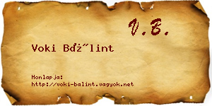 Voki Bálint névjegykártya